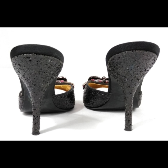 Hale Bob Open-toe, Bow, Glitter Heels Size 8 - Picture 4 of 8